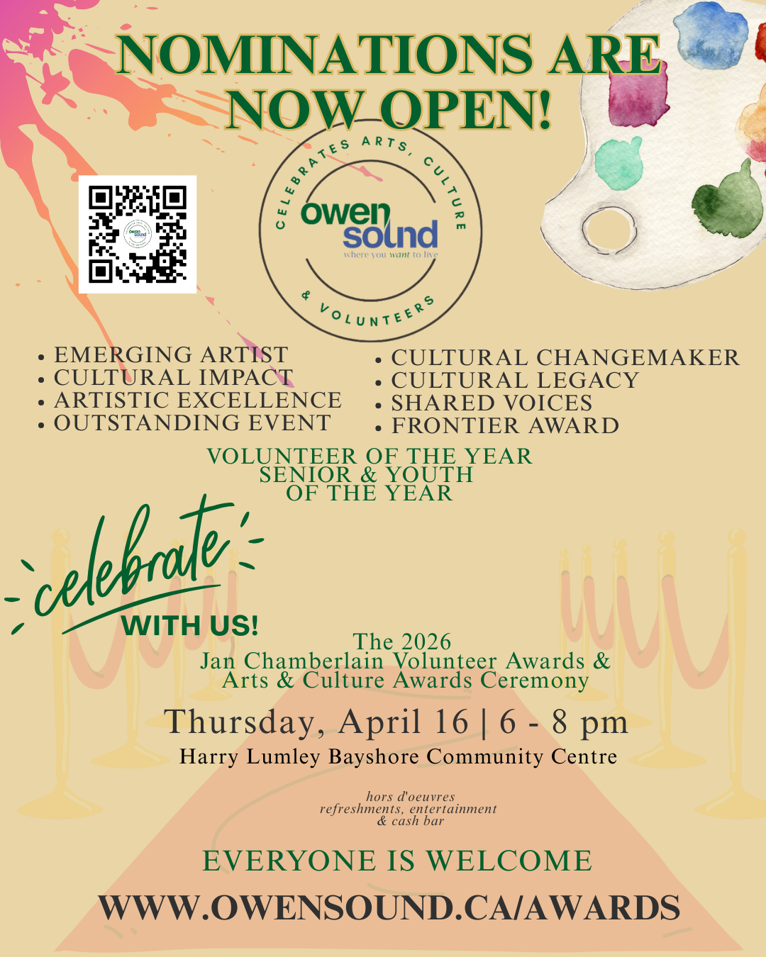 Event image Arts & Culture Awards and Jan Chamberlain Volunteer Awards Ceremony