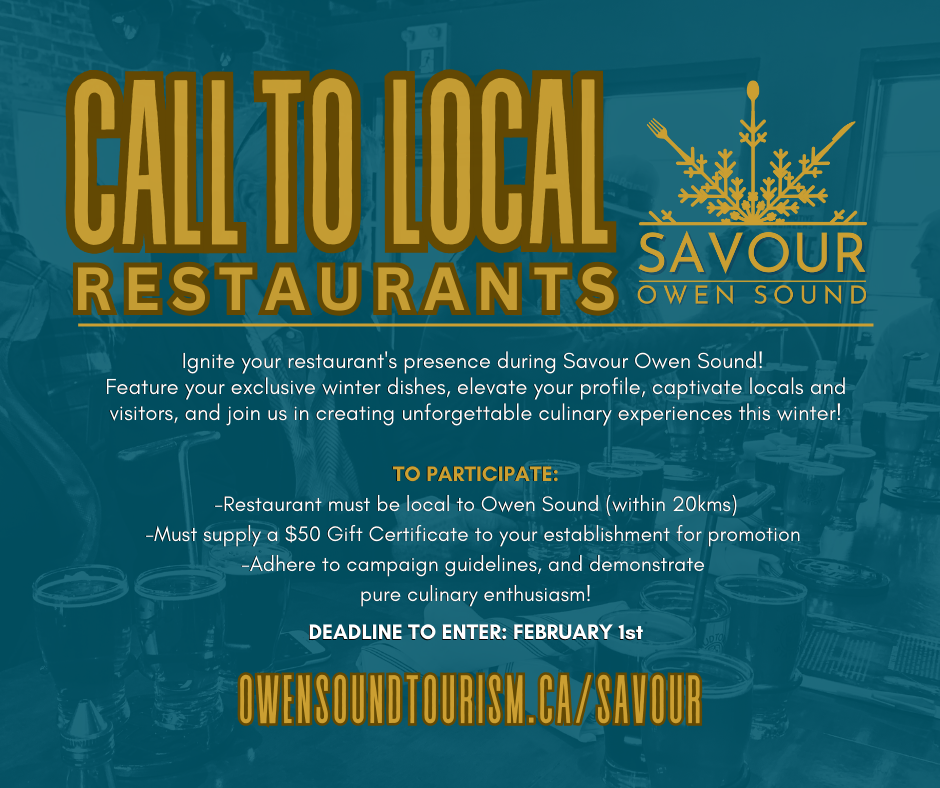 Call to Restaurants for Savour Owen Sound 2024! Community News